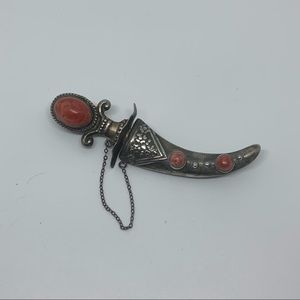 Vintage Sword and scabbard brooch